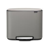 Бак Brabantia Pedal Bin Bo мусорный, минерально-серый, 3х11 л на VALLES.TOP