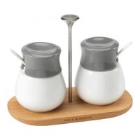 Набор Cole & Mason емкостей для приправ на подставке, белых, 2 шт. на VALLES.TOP