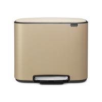 Бак Brabantia Pedal Bin Bo мусорный, минерально-золотой, 3х11 л на VALLES.TOP