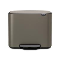 Бак Brabantia Pedal Bin Bo мусорный, платиновый, 3х11 л на VALLES.TOP