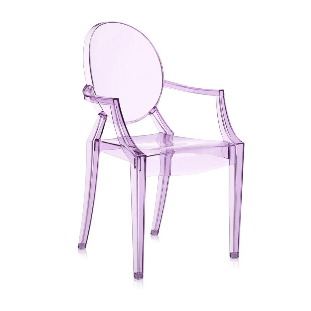 Стул Kartell Lou Lou Ghost детский, фиолетовый на VALLES.TOP