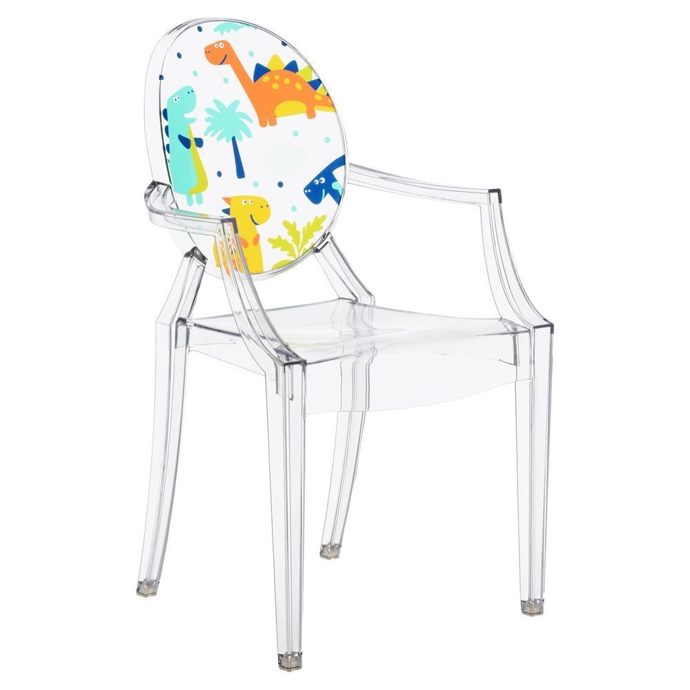 Стул Kartell Lou Lou Ghost детский, кристалл, с рисунком на VALLES.TOP