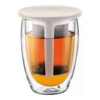 Термобокал с фильтром BODUM Tea For One, 0.35л, цвет белый на VALLES.TOP