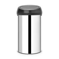 Бак Brabantia Touch Bin мусорный, стальной полированный, с матовой крышкой, 60 л на VALLES.TOP