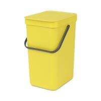 Ведро Brabantia Sort & Go мусорное, встраиваемое, желтое, 12 л на VALLES.TOP