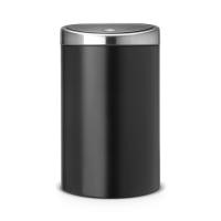 Бак Brabantia Touch Bin New мусорный, черный матовый, со стальной крышкой, FPP, 40 л на VALLES.TOP