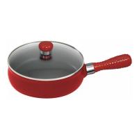 Сковорода глубокая со стеклянной крышкой Ceraflame Premiere 24см, 2л, цвет красный на VALLES.TOP