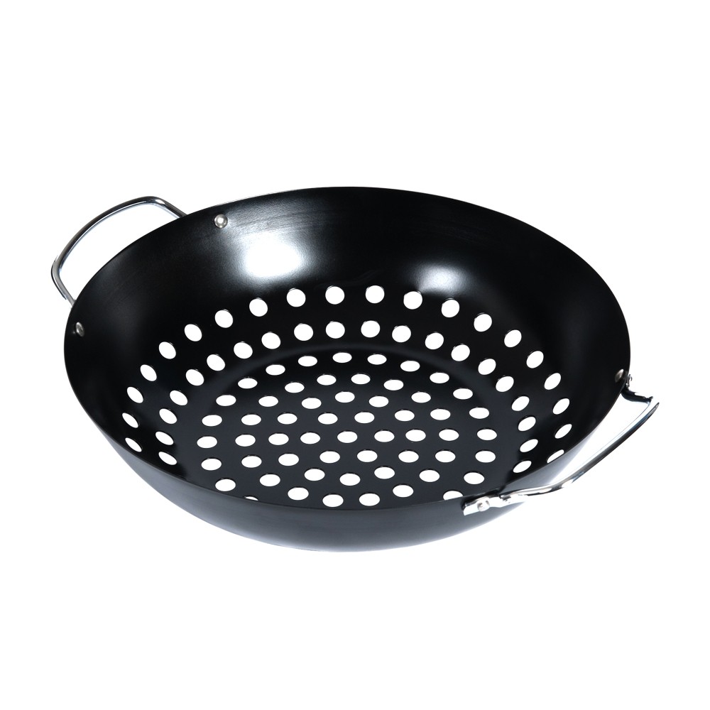 Сковорода-вок BIG GREEN EGG для гриля-коптильни, перфорированная, диаметр 28 см на VALLES.TOP