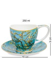 CN-38 Чашка с блюдцем "Ветки цветущего миндаля (В. Гог)" 250 мл (Carmani) на VALLES.TOP