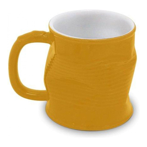 Кружка Ceraflame мятая керамическая, желтая, 0,32 л на VALLES.TOP