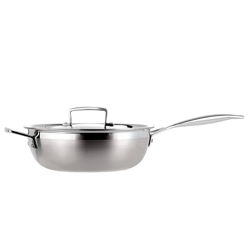 Сковорода Le Creuset с крышкой, с антипригарным покрытием, нержавеющая сталь, 24 см на VALLES.TOP