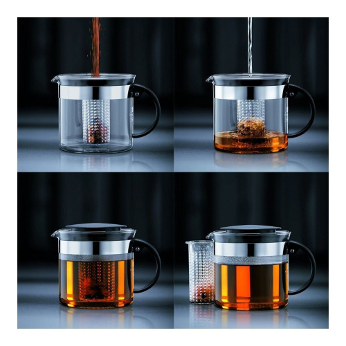 Чайник Bodum Bistro Nouveau заварочный с фильтром черный 1 л на VALLES.TOP