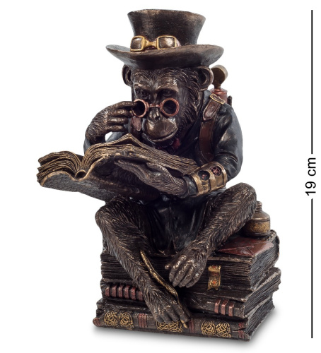 Статуэтка Veronese Обезьяна с книгой WS-193 в стиле стимпанк на VALLES.TOP