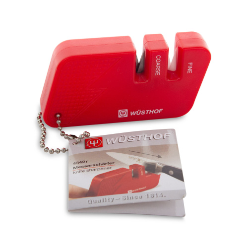 Точилка Wüsthof Knife sharpeners двухуровневая, карманная, цвет красный на VALLES.TOP