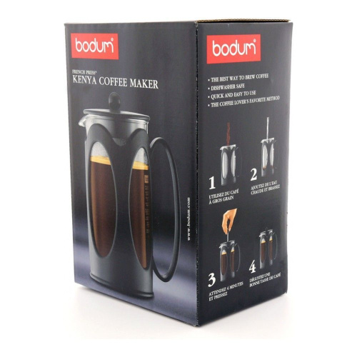 Кофейник френч-пресс Bodum Kenya New черный 0.35 л на VALLES.TOP