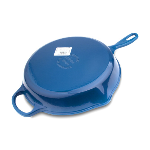 Сковорода Le Creuset с желобом чугунная, эмалированная, синяя, 26 см на VALLES.TOP