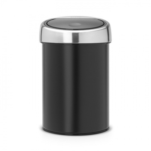 Бак Brabantia Touch Bin New мусорный, черный матовый, 3 л на VALLES.TOP