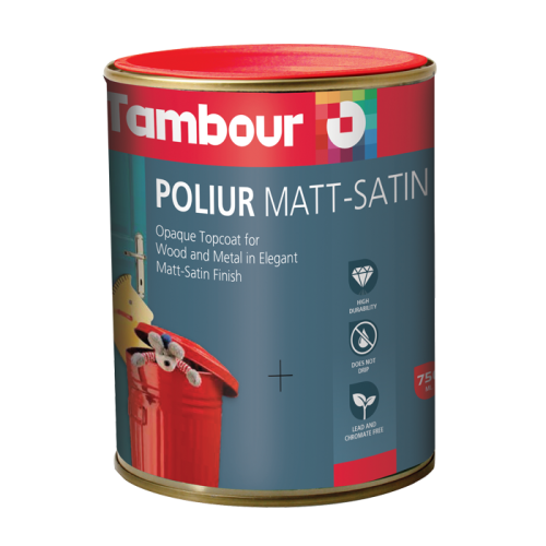 Эмаль Tambour Poliur Matt-Satin Solvent Based по дереву и металлу, алкидная, отделочная на VALLES.TOP