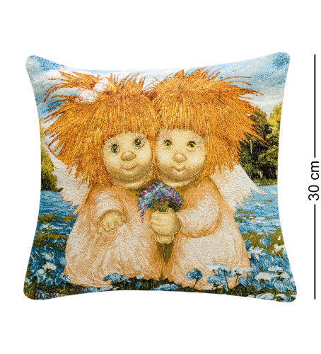Подушка Artangels Влюбленные, гобеленовая, 30х30 см на VALLES.TOP