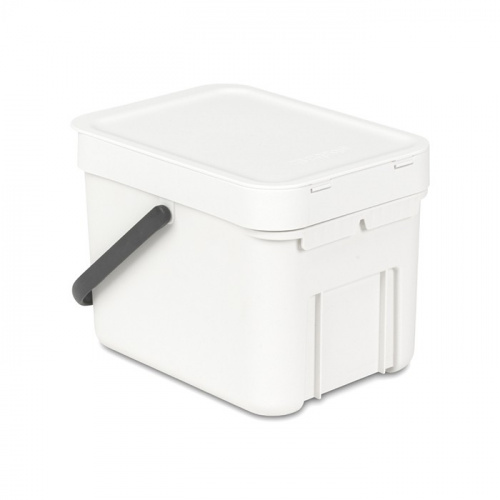 Ведро Brabantia Sort & Go мусорное, встраиваемое, белое, 6 л на VALLES.TOP