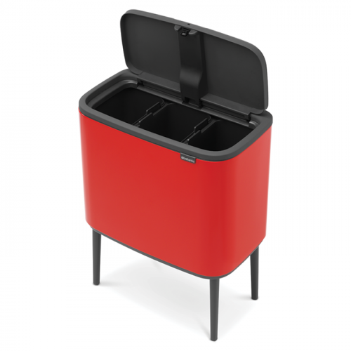 Бак Brabantia Touch Bin Bo мусорный, пламенно-красный, 3х11 л на VALLES.TOP