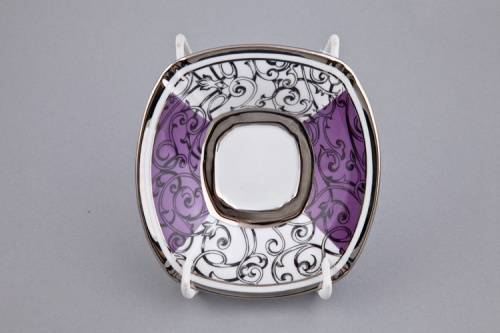 Сервиз Rudolf Kämpf Empire мокко кофейный, фиолетовый, с платиной, на 6 персон на VALLES.TOP