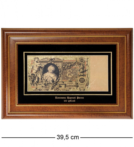 HB-008 Панно Gold Leaf "Банкнота 100 рублей Царской России" на VALLES.TOP