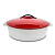 Кастрюля Revol Revolution с крышкой, белая с красным, d 28 см на VALLES.TOP