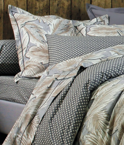 Белье Blanc des Vosges Djakarta Sable постельное, евро на VALLES.TOP