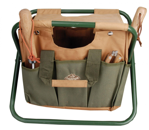 Стул Esschert Design Gardentools садовый с сумкой для инструментов, коричневый на VALLES.TOP