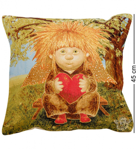 Подушка Artangels Ангел любящего сердца, гобеленовая, 45х45 см на VALLES.TOP