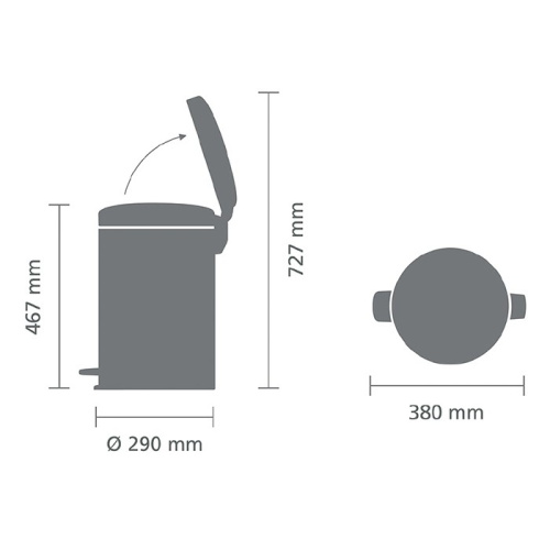 	 Бак Brabantia newicon мусорный, белый, с внутренним ведром, 20 л на VALLES.TOP