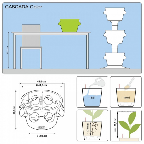 Кашпо Lechuza Cascada Color на VALLES.TOP