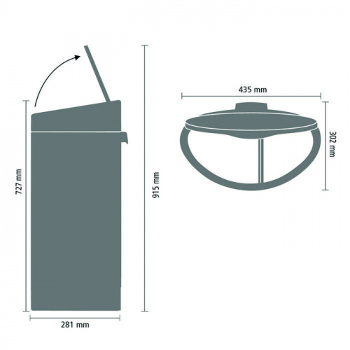 	 Бак Brabantia Touch Bin New мусорный, двухсекционный, стальной матовый, 10/23 л на VALLES.TOP