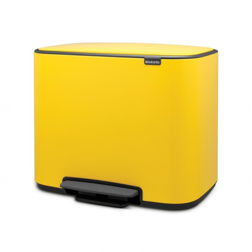 Бак Brabantia Pedal Bin Bo мусорный, желтая маргаритка, 36 л на VALLES.TOP