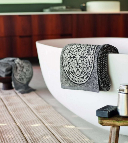 Коврик Leitner Leinen Rosetta для ванной бордовый на VALLES.TOP