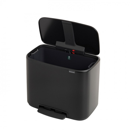 Бак Brabantia Pedal Bin Bo мусорный, черный матовый, 36 л на VALLES.TOP