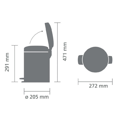 Бак Brabantia newicon мусорный, желтая маргаритка, 5 л на VALLES.TOP
