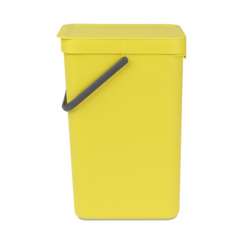 Ведро Brabantia Sort & Go мусорное, встраиваемое, желтое, 16 л на VALLES.TOP