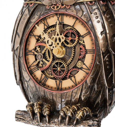 Статуэтка-часы Veronese Сова WS-915 в стиле стимпанк на VALLES.TOP