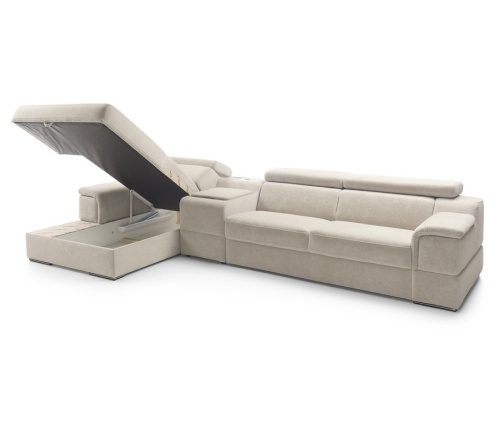 Диван Gala Collezione Luciano угловой, с баром и аудиосистемой, в ткани на VALLES.TOP