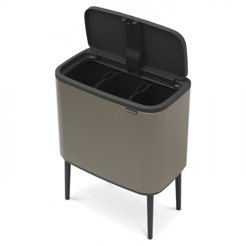 Бак Brabantia Touch Bin Bo мусорный, платиновый, 3х11 л на VALLES.TOP