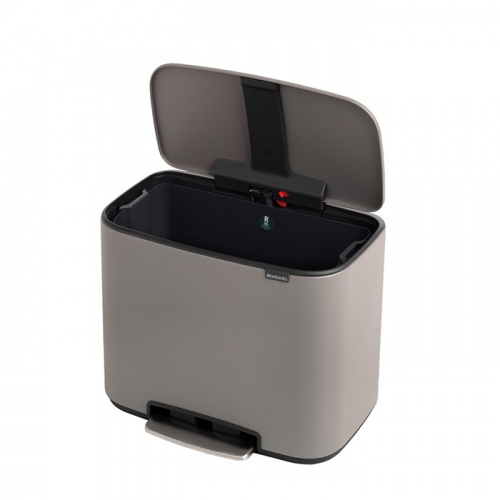 Бак Brabantia Pedal Bin Bo мусорный, минерально-серый, 36 л на VALLES.TOP