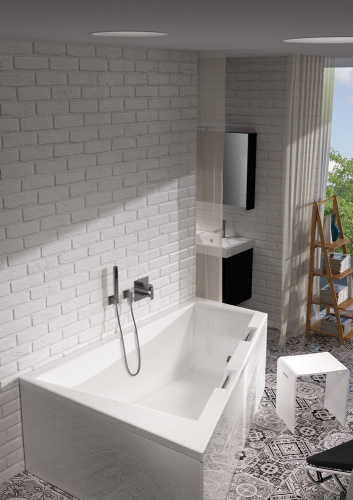 Ванна Riho Doppio акриловая, ассиметричная, правая, белая, 180х130 см на VALLES.TOP