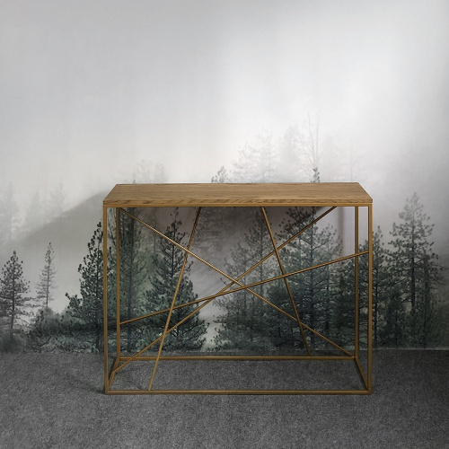 Консоль Intelligent Design Wilson line gold темный дуб на VALLES.TOP