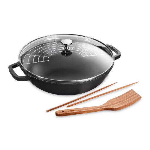 Вок STAUB с крышкой, диаметр 30 см на VALLES.TOP