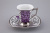 Сервиз Rudolf Kämpf Empire мокко кофейный, фиолетовый, с платиной, на 6 персон на VALLES.TOP