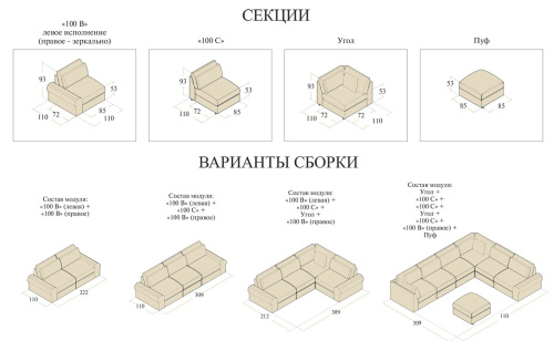 Диван Michelangelo Эштон модульный на VALLES.TOP