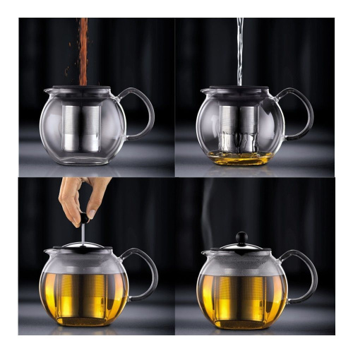 Чайник Bodum Assam заварочный с прессом хром 0,5 л на VALLES.TOP