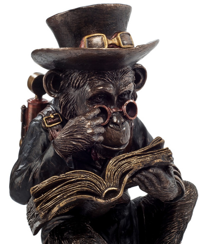 Статуэтка Veronese Обезьяна с книгой WS-193 в стиле стимпанк на VALLES.TOP